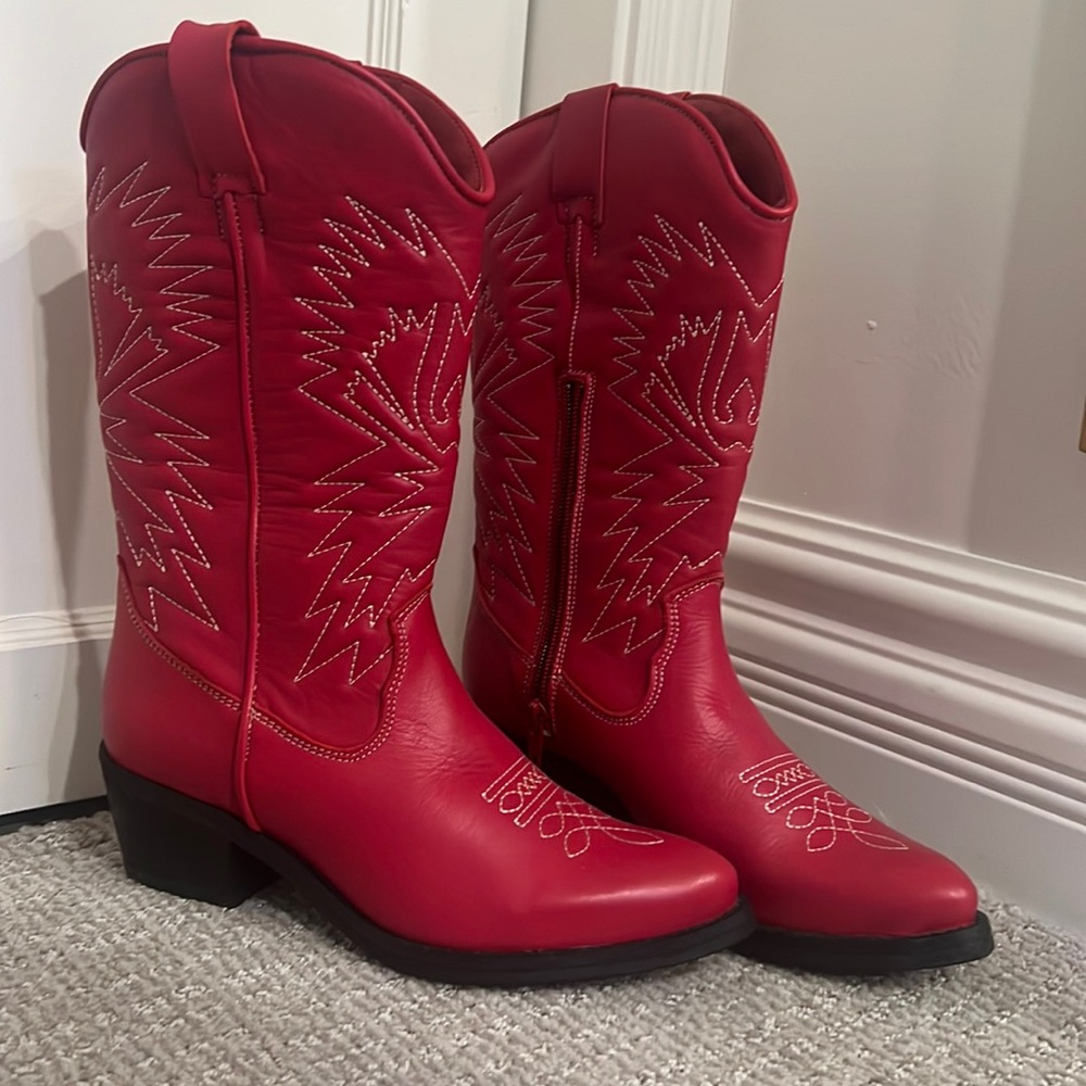 Steve Madden red cowboy boots